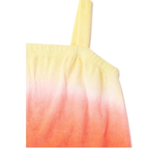 Girl’s 2-Piece Terry Towel yellow & coral Ombre tank & Shorts set size XS (4/5) - Picture 2 of 5
